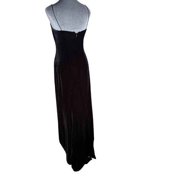 Betsy & Adam Black Sleeveless Evening Gown With Mesh Detail Size 6 - Picture 4 of 5